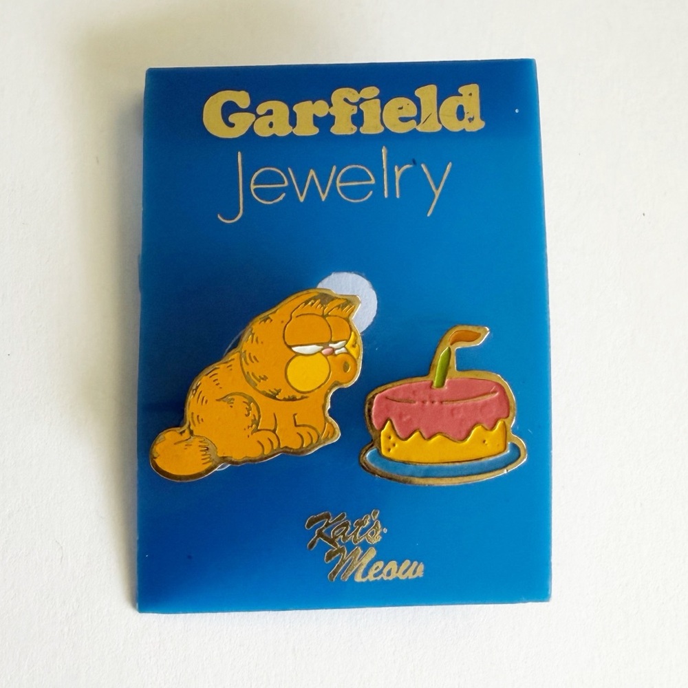 Vintage Garfield Cat Cake Kat's Meow Collection Pin Set
